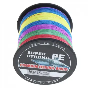 500m Multicolor Super Močan, Ribolov Line 4 Sklope Weaves PE Pleteni Ribiška Vrv Multifilaments
