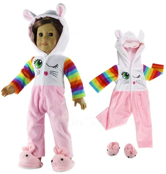 1 Nastavite Lutka Obleko Pižamo Obleko za 18 inch Ameriški Lutka