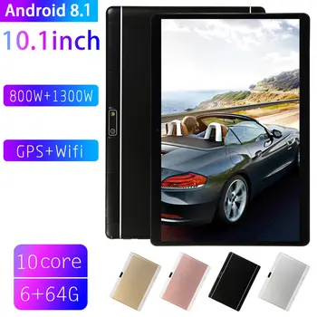V10 EU Plug Klasičnih Tablet 10.1 Palčni HD Velik Zaslon Android 8.10 Različica Moda Prenosni Tablični 6 G+64 G Črna Tablični računalnik