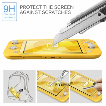 IVYUEEN Kaljeno Steklo za Nintend Stikalo NS Lite Mini Konzola 3 Pack Screen Protector Pregleden HD Jasno, Anti-Scratch Film