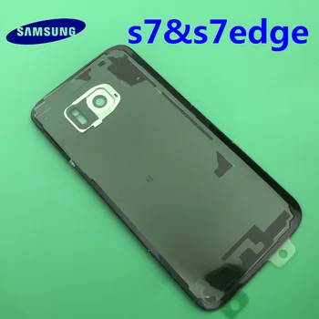 Samsung Galaxy S7 robu Originalne Hrbtni Pokrovček Baterije G930 G930F Primeru G935 G935F Zadnja Vrata Stanovanja Steklena Plošča, Zamenjava Del