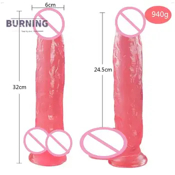 12.6 palčni Zelo velika in simulacije dildos realne prilagodljiv pink/črni penis za žensko