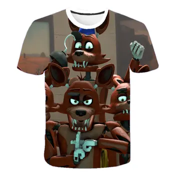 4 Do 14 Let Otroci T-shirt Pet Noči na Freddy je FNAF 3D majice Fant FNAF T Srajce Ulične Tshirt Anime Vrhovi Otrok Oblačila