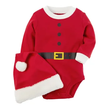 Red Hot Moda Božič Santa Baby Dekleta, Fantje, Obleke, Oblačila 2Pcs igralne obleke+Klobuk Nastavite 2019 Novi Sneg Rdeča Nastavite spusti odpremljeno
