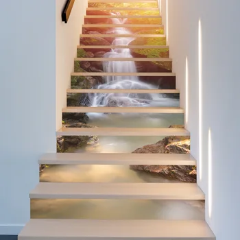 Colomac 3d 13pcs nepremočljiva stopnice, talne nalepke obnovo lepilo dnevna soba DIY doma dekor plakat stopnišče nalepke