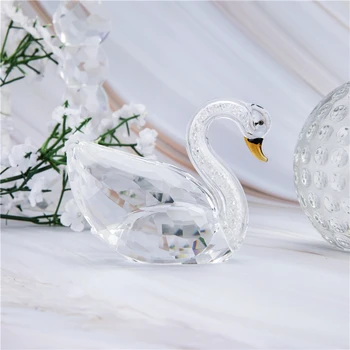 H&D Elegantno Kristalno Swan Figur z Okrasnih Znotraj Swan Vrat za Dom Dekor,Stranka Podpira,Rojstni dan,Božič Darilo