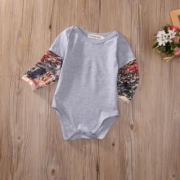Jeseni Malčke Baby Boy Otrok Tatoo Tiskanja Dolgo Sleevess Mozaik Romper Obleka, Obleke Vrhovi, Obleke Eno-Pices 0-18 M
