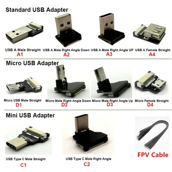 5 CM do 80 cm FFC USB Tip C kabel Ravno Tanek Trak Fpv Kabel tip C 90 stopinj, da Tip C 90 stopinj