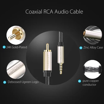RCA 3,5 MM Priključek Aux Kabel Stereo Digitalni Koaksialni Audio RCA Kabel se Uporablja samo, da Mi 1/2 TV