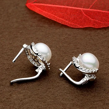 Sinya 9-11 mm naravni biseri srebrn uhan ogrlico, obesek ali nakit nastavite izbirno za ženske, matere v 925 sterling silver