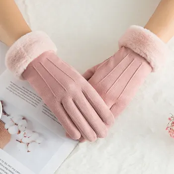 New2019 Antilop tople rokavice dvojni plus žamet debele windproof hladno jahanje na zaslonu na dotik rokavice zimske ženske