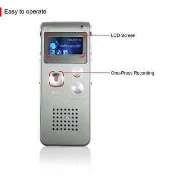 LCD Zaslon snemalnik 8GB Digitalni snemalnik Zvoka USB Polnilne Dictaphone MP3 Predvajalnik snemalnik snemalnik Zvoka MP3 Pl
