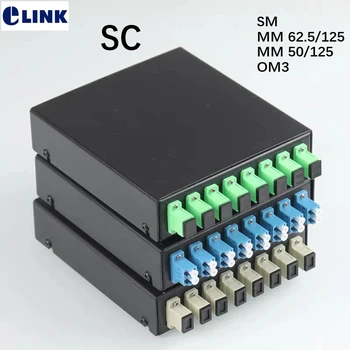 8 jeder ftth patch panel SC UPC APC OM3 MM vključujejo optični adapter&kika 8 vrat na stroju SC 62.5/125 50/125 1.0 mm odebeljeno