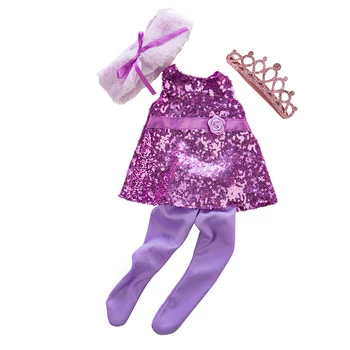 Rojen Baby Doll Oblačila Primerna oprema 18-inch 43 Vijolična Rumena Krono Obleko morska deklica Lubenica Krilo Obleko Za Otroka Darilo