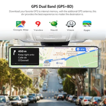 4K 4GB+32GB Smart Avto DVR Android 8.1 Rearview Mirror 12 Inch 4G ADAS Dash Cam Navigacijo GPS Wifi Video Snemalnik Glasovni Nadzor