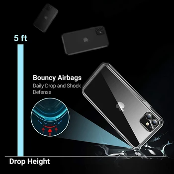 Ultra Tanek Slim Jasno Primeru Telefon Za iPhone 11 12 Pro Mini Max 7 8 6 6S Plus XR X XS Max SE 2020 Primeru Silikonski Prozoren Pokrov