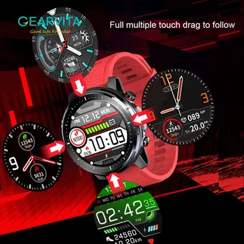 Gearvita L15 Pametno Gledati Moške IP68 Vodotesen SmartWatch pametni daljinski upravljalnik EKG PPG Krvni Tlak, Srčni utrip, šport, fitnes L16