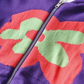 Cvet Jopico Vintage Stilom Geometrijski Vzorec Kratek Pleteni Pulover Moda Dolg Rokav Anglija Slog Vrhnja Oblačila Puloverju