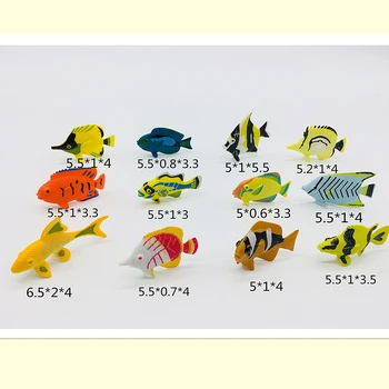 Simulacija Tropskih Rib Akcijska Figura, ki imajo določene,Morja, Morskih Bitij, Plastičnih Morskih Živali Mini Zgodnje Izobraževanje Igrača Ribe, 12 kos