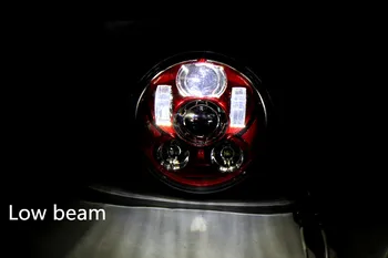 Za motorno kolo Harley 5-3/4 inch Žarometi Moto Projektor LED Žaromet (Rdeča Chrome Black )