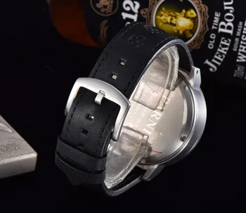 Parnis 50mm Watch Moških Sterilne Izbiranje Usnjeni Trak Svetlobna Šport Koledar Srebro Japonska Kronograf Kvarčni Gibanje, ročno uro Moški