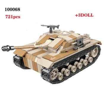721PCS Vojaške Nemčiji Tank gradniki Vojaške WW2 Tank Vojak Vojske, Orožje deli Zbrati Opeke Otroci Igrače za Otroke