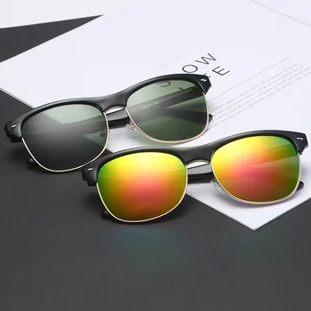 2020 Moda Semi-Rimless sončna Očala Ženske/Moški Letnik Riž Nohtov UV400 Klasična Očala blagovne Znamke Oblikovalec sončna Očala