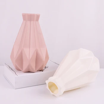 Origami PP Vaza Mlečno Belo Imitacije Keramični Cvetlični Lonec Cvetlični Košarico Cvet Vazo Dekoracijo Doma Nordijska Dekoracijo