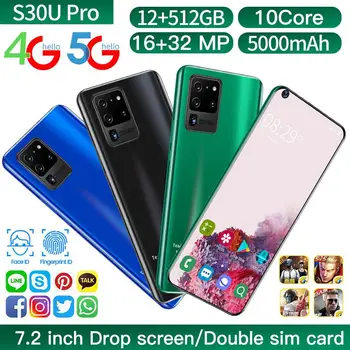S30u Pro Globalni Različico Pametnega telefona celozaslonskem 8GB 256GB Snapdragon 855 Android10.0 2020 Nov Pametni Telefon Galay S20 Brezplačna Dostava
