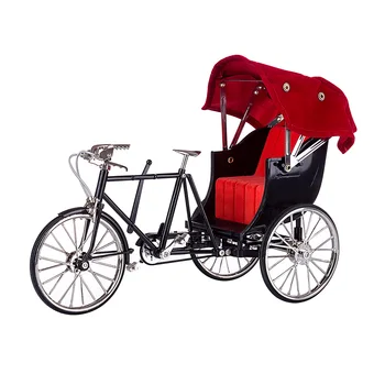 Kovinski DIY Sestavljanje Koles Model Simulira Retro Rickshaw Kolo Model Miniature Majhnimi Okraski doma dekor Otroci Darila Božič