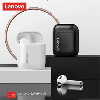 Lenovo LP2 TWS Brezžične Slušalke Bluetooth 5.0 Dual Stereo Bas 350MAH HiFi Glasbe Z Mic Za Android IOS Pametni telefon
