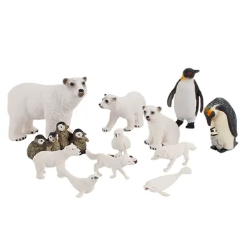12 kos/set Mini Živalski Model Arktiki&Antarktiko Polar Slika Dejanje Igrača Nastavite Risanka Simulacije Živali Lepo Plastičnih mas Zbirk