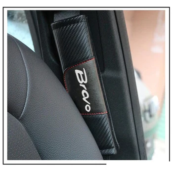 Za Fiat Bravo 2pcs Ogljikovih Vlaken Usnje Avto varnostnega Pasu Pokrov Samodejnega varnostnega Pasu Rami Pad Avto Styling Avto Dodatki
