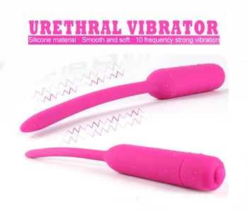 Silikonski Izdelke, povezane s spolnostjo 10 Frekvenca Sečnice Vibrator Zvok Kateter Penis Vstavite Napravo Dilator Penis Plug Sex Igrača za Moške U03