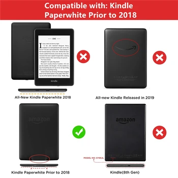 E-Knjige Zaščitni Pokrov Primeru Za Kindle Paperwhite 3 2 1 DP75SDI 5. in 6. 7. Generacije 2012/2013//2017 Sprostitev Funda Capa
