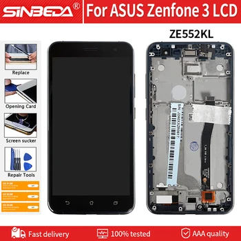 Original LCD Za ASUS ZenFone 3 ZE552KL LCD-Zaslon na Dotik Z Okvirjem Računalnike Zbora Za ZE552kl Z012D Z012DC Z012DA