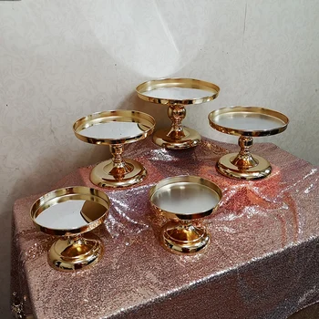 Luksuzni zlato torta dekoraterstvo Poročna tabela torta stoji Macarons Krofe Lizike ogledalo pan sladica, sadje ploščo cupcake stojalo