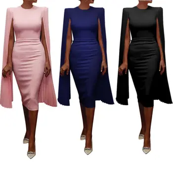 2020 nove Modne Poletne Cape ramenski Elegantne Ženske obleke KRALJESTVU Stranka Obleko