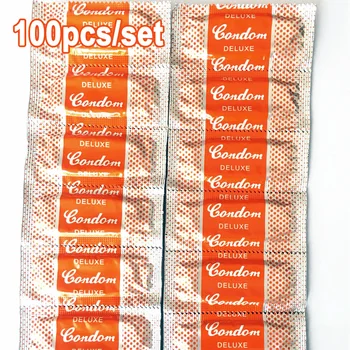 100 kozarcev/nastavite na Debelo Kondomi Narave Latex Dick Kondomi Slim Penis Rokav Sex Izdelki za Moške Najbolje s Polno Olja Paket