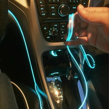 2m Avto Oprema LED Hladno osvetlitev Notranjosti Dekoracijo Trakov Neon EL Žice Svetilke za Audi A4 B6 A3 A6 C5 V7 A1 A5 A7 A8 V5 V8 TT