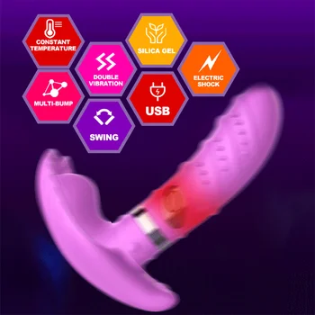 Metulj Dildo Vibratorji Brezžični Vibracijske Hlačke Klitoris Nosljivi Massager Nizke Napetosti Tok Stimulator Spolnih Igrač Za Ženske