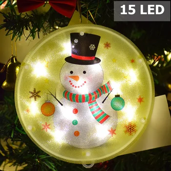 Vila Luči 3D Oknu Visi Svetilka Dekorativne LED Luči Santa Claus Za Prostor Garland 3D Božični Okraski Za Dom