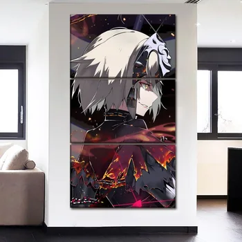 3 Plošča Platno Sodobne Umetnosti Doma Dekor Tiskanja HD Slike Anime Usoda Grand Da Dekleta Plakat Za Spalnico Wall Art Dekor Okvir