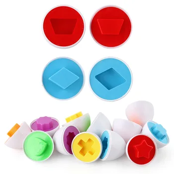Montessori Igrače Otroci Izobraževalne Igrače za Otroke Zgodnje Učenje Baby Učnega Gradiva Igre Geometrijska Oblika Jajca, 6 KOS/set
