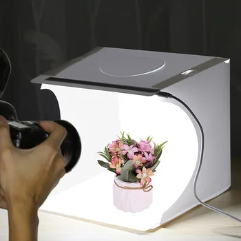 LED Zložljiva Lightbox 20*20 Prenosni Fotografiji Foto Studio Softbox Nastavljiva Svetlost Svetlobe Polje Za DSLR Fotoaparat