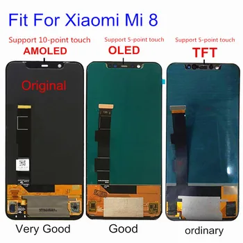 AMOLED OLED zaslon TFT 3 Model Za Xiaomi Mi 8 Mi8 LCD-Zaslon, Zaslon na Dotik, Računalnike LCD Zbora Za Xiaomi Mi8 lcd Računalnike 6.2