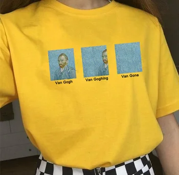 Van Gogh Van Goghing Van Šel Meme Smešno T-Shirt Unisex Hipsters Srčkan Natisnjeni Tee