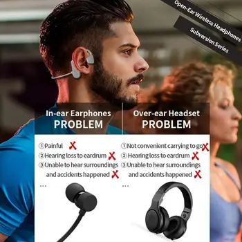 Brezžični Šport Slušalke Kostne Prevodnosti Bluetooth 5.0 Slušalke Ear Kavljem Vodotesne Slušalke Z Mikrofonom