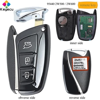 KEYECU Zamenjava Novi Smart Remote Key - 3 Gumbi & 433MHz & ID46 Čip - FOB za Hyundai Santa Fe 2012-FCC ID: 95440 2W500