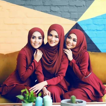 BOHOWAII Islamskih Islamski Moda, oblačila Hidžab Premije, Šifon, Ovijte Glavo, Šal Ženske Rute Dolgo Hoofddoek Moslima Mehko Molitev Turbante